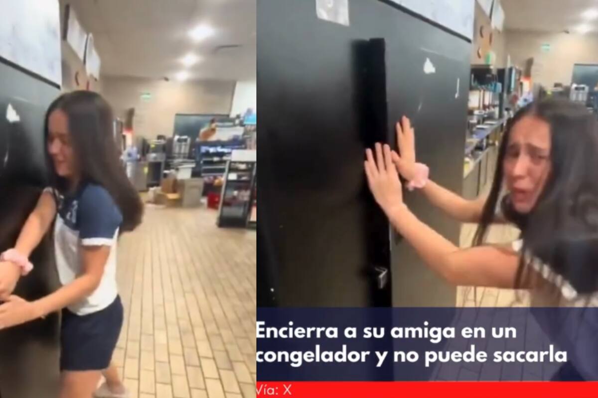 Encierra a su amiga en el congelador y comienza a llorar porque no puede sacarla