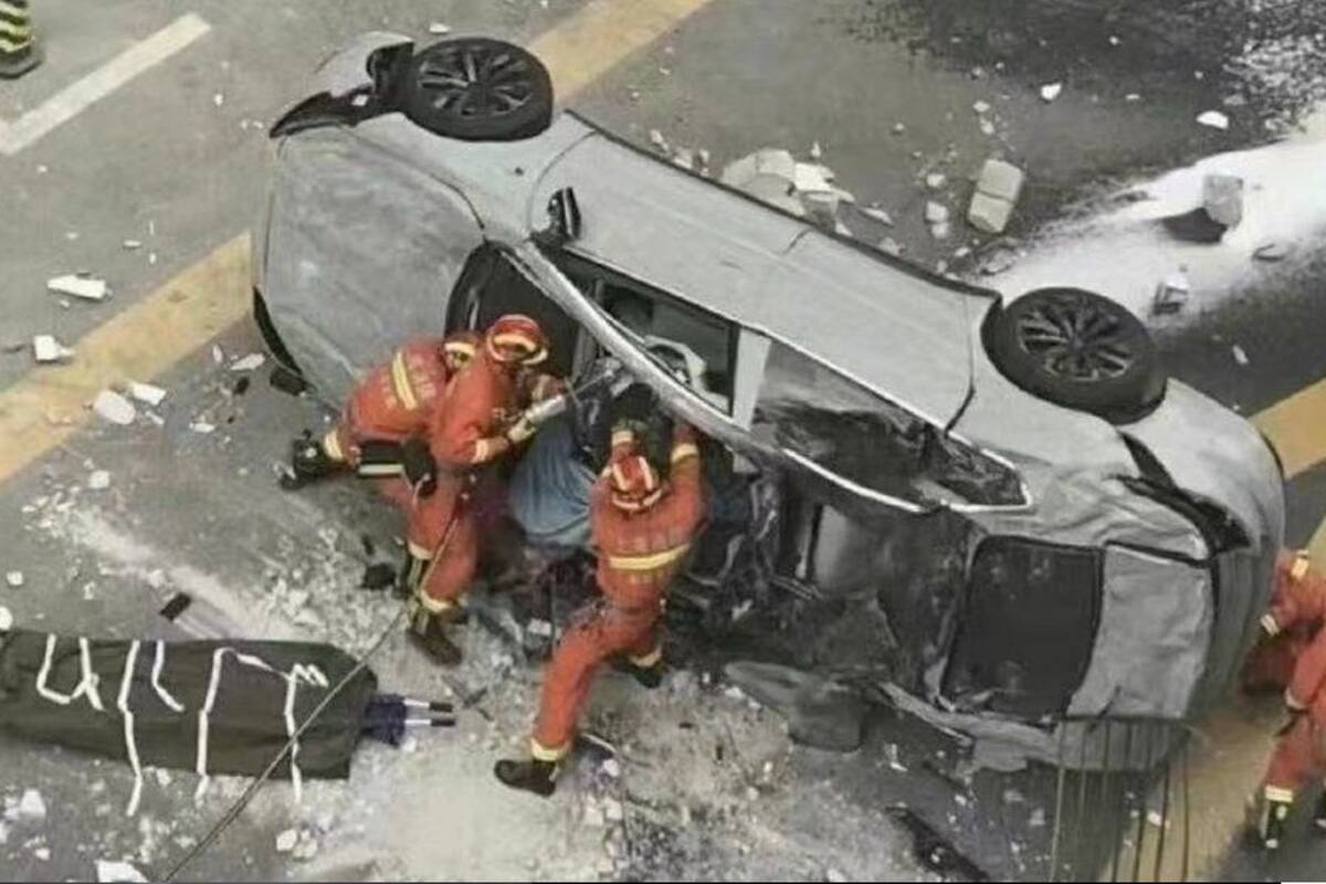 China: Dos personas mueren en una prueba del auto eléctrico NIO; el vehículo cayó desde el tercer piso de un estacionamiento