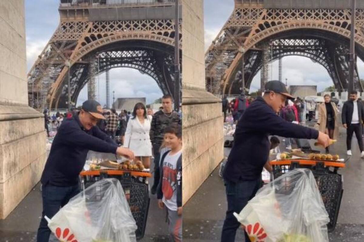 TikTok: ¡Que elegancia la de Francia! Hombre vende elotes en la Torre Eiffel