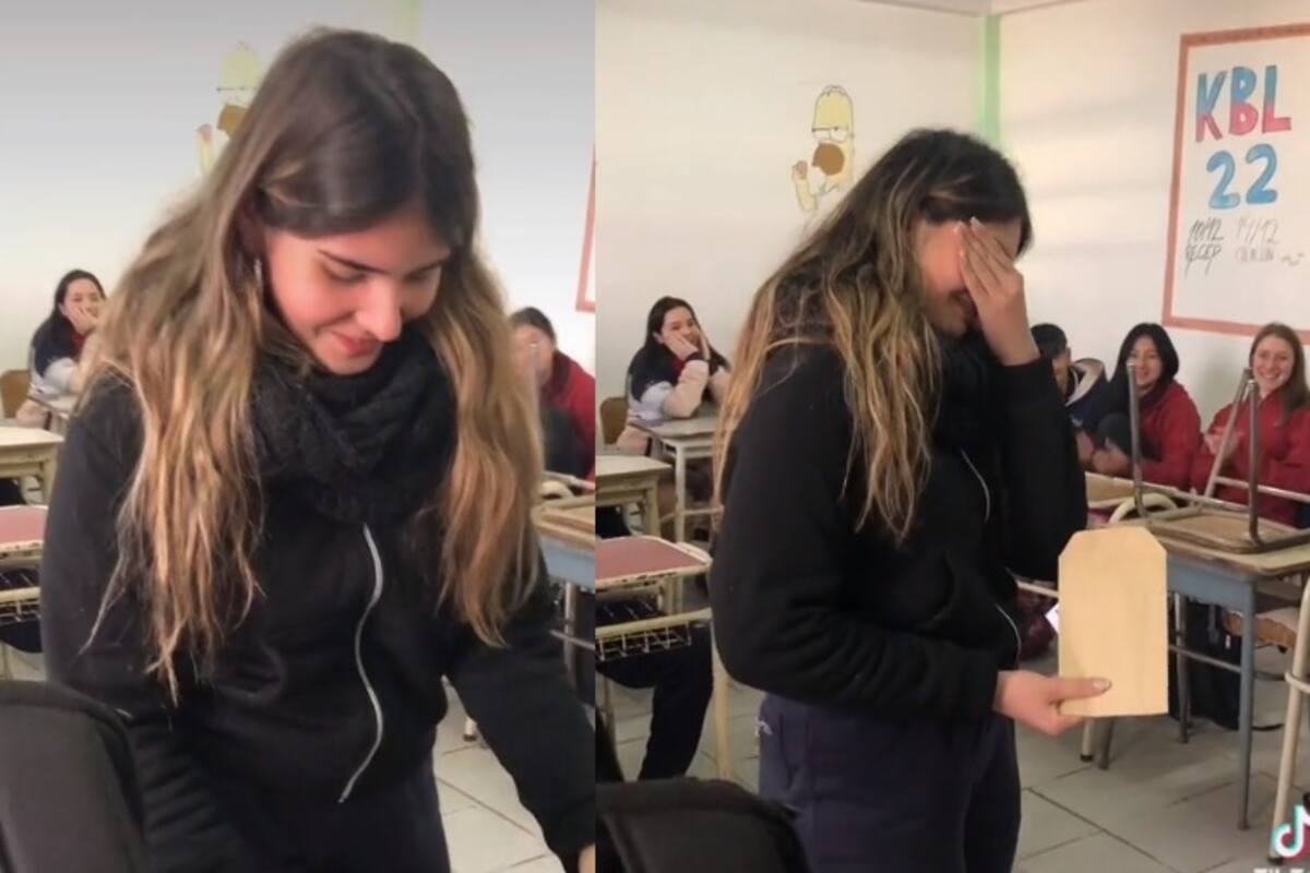Llora al recibir regalo de compañeros luego de no poder ir al viaje de graduación