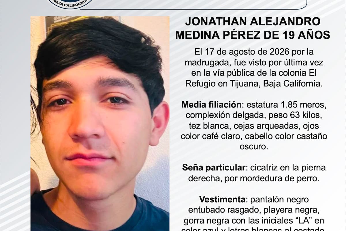 Se busca Jonathan Alejandro Medina Pérez de 19 años