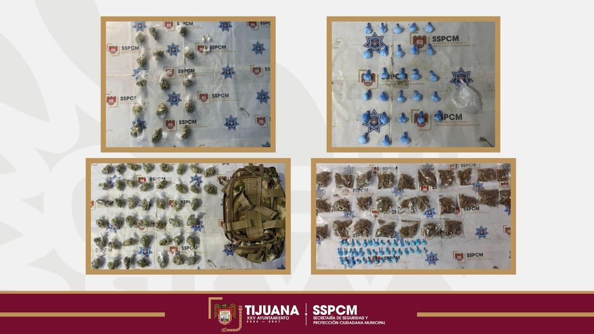 En una sola intervención se aseguraron 40 envoltorios de “cristal” en la colonia Xicoténcatl Leyva. Foto: Cortesía