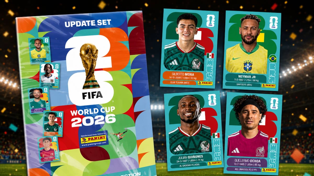 Panini lanza set de actualización del álbum del Mundial 2026 con 120 nuevas estampas para reemplazar a jugadores ausentes; incluirá a Gilberto Mora, Julián Quiñones, Guillermo Ochoa, Neymar y más: precio, fecha de venta y dónde comprar en México