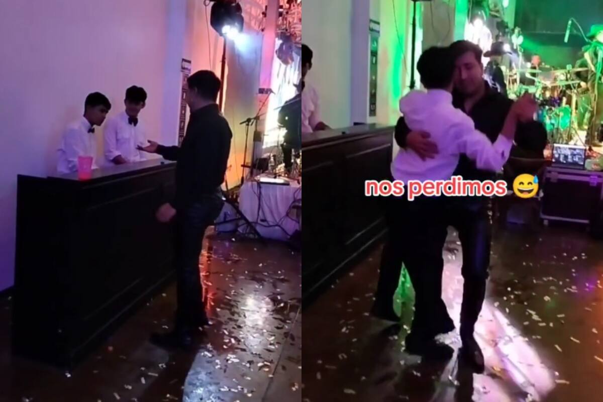 VIRAL: joven saca a bailar al mesero de una fiesta de XV años: todos quedan sorprendidos por su talento