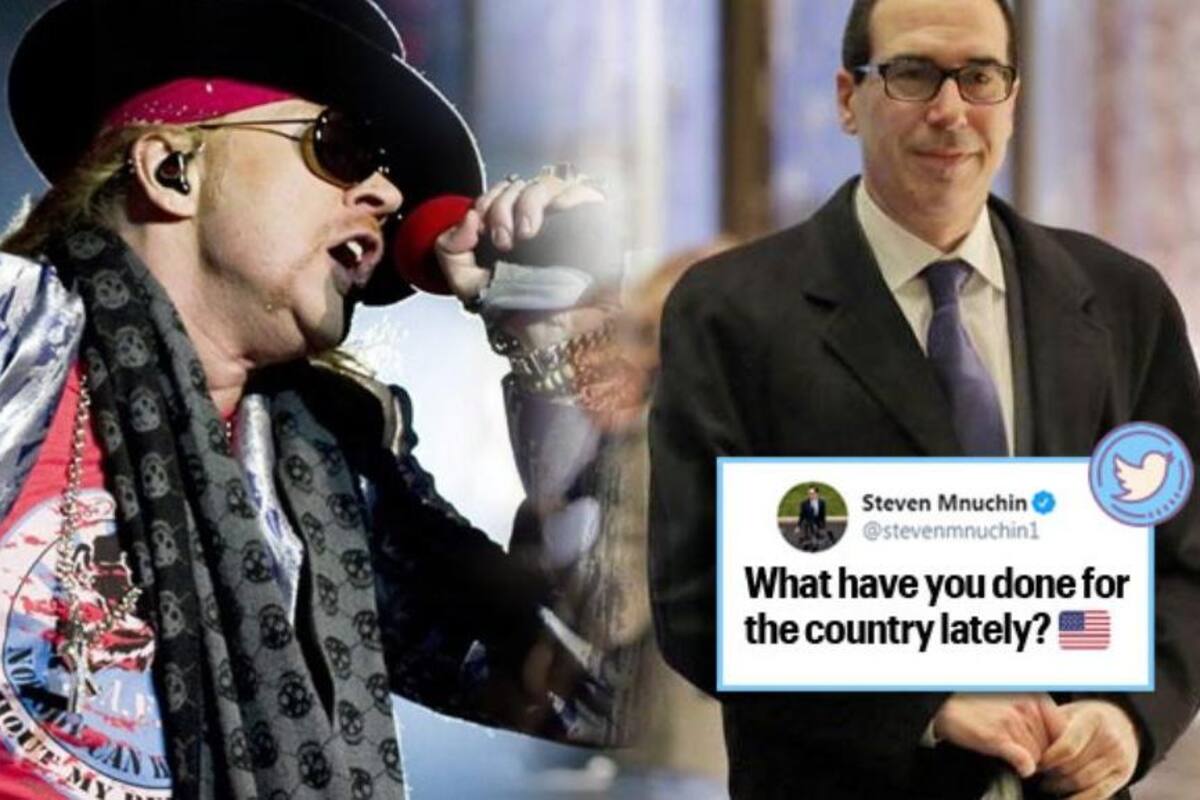 Axl Rose pelea con secretario del Tesoro por Twitter en medio de la pandemia