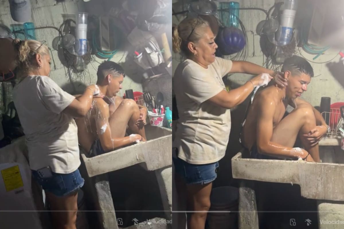 Joven se niega a bañarse y su madre lo hace por él: el video supera los 7 millones de vistas