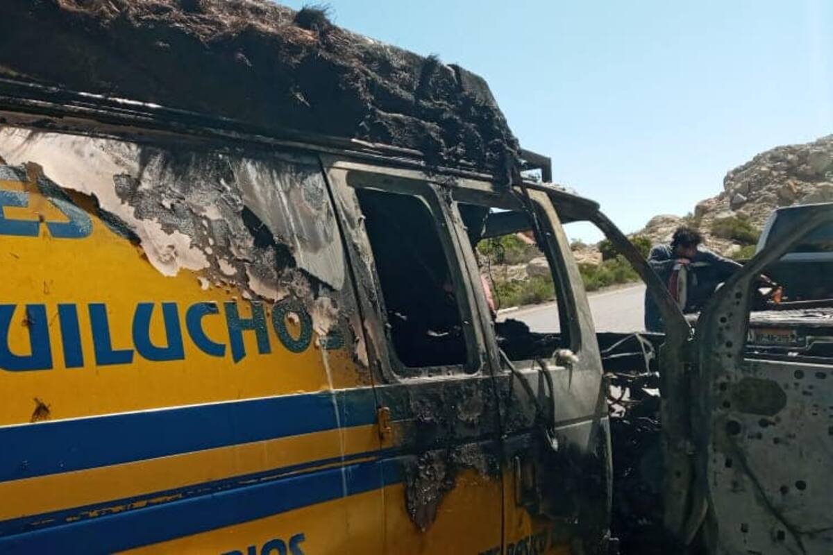 Se quema ambulancia al bajar La Rumorosa