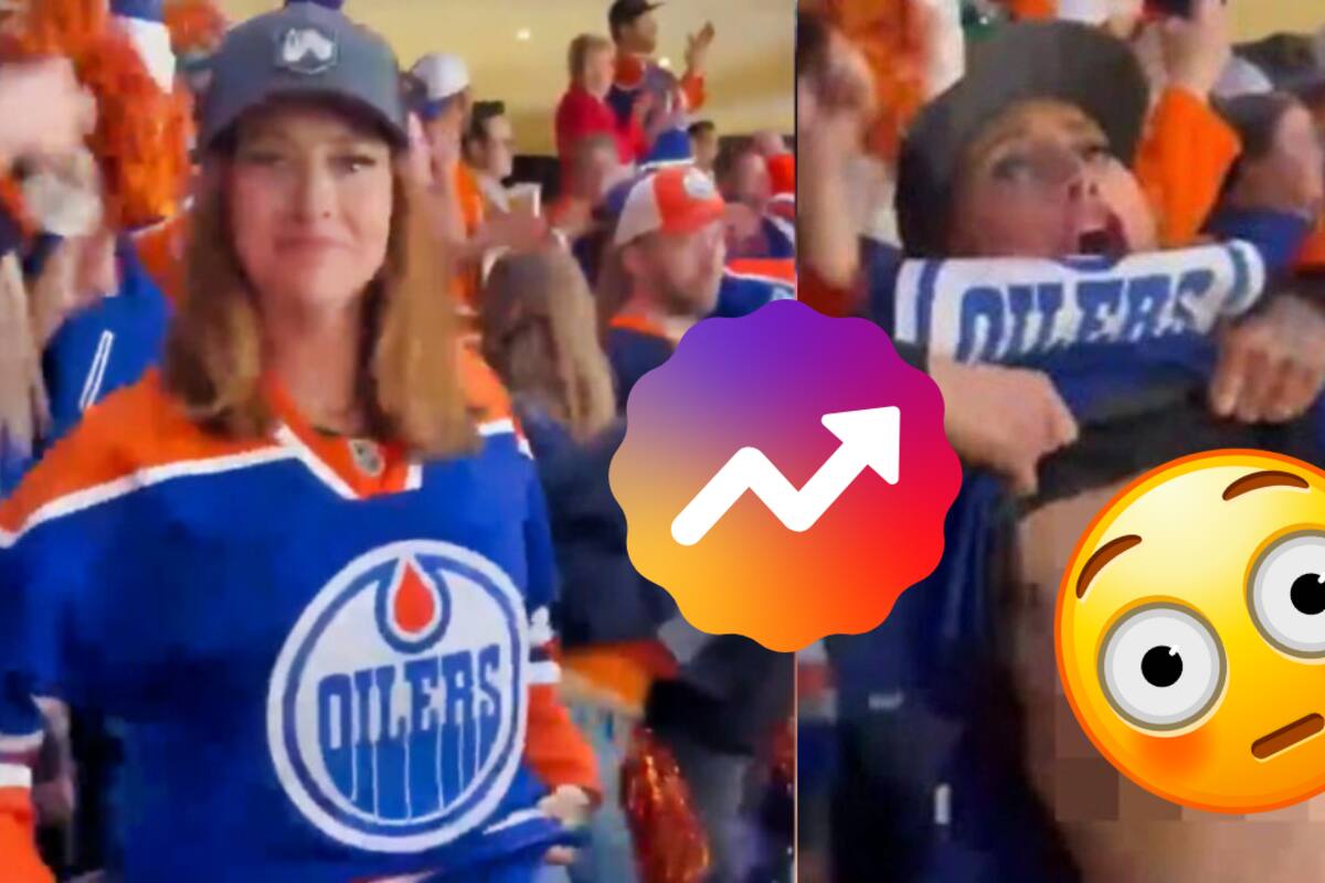 VIDEO: Fanática de Edmonton deja a todos atónitos con su desnudo en las gradas