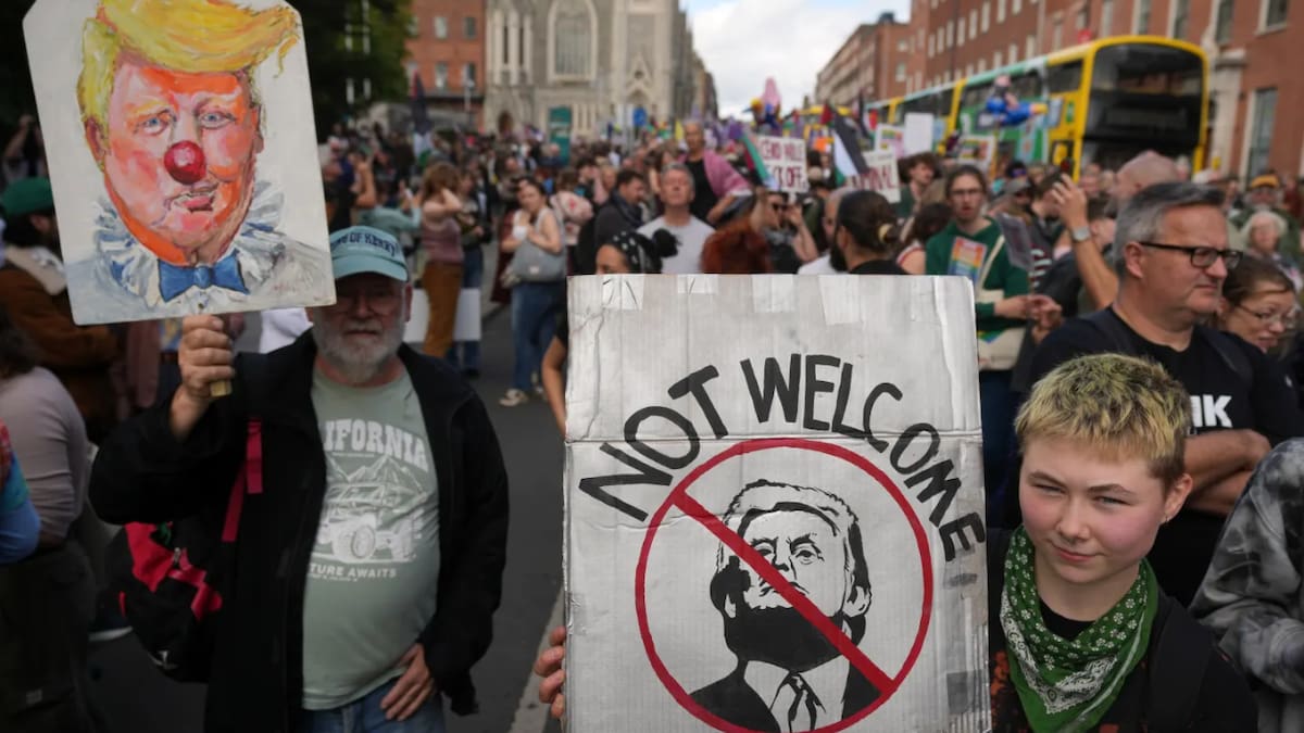 La postura de Donald Trump sobre la reunificación de Irlanda ha generado rechazo entre parte de la población, que cuestiona la intervención del presidente estadounidense en un debate político interno. (AP)
