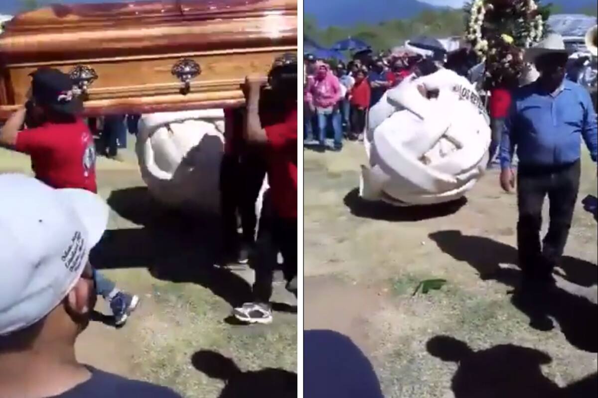 Empleado de cremería se disfraza de queso Oaxaca en el funeral de su jefe