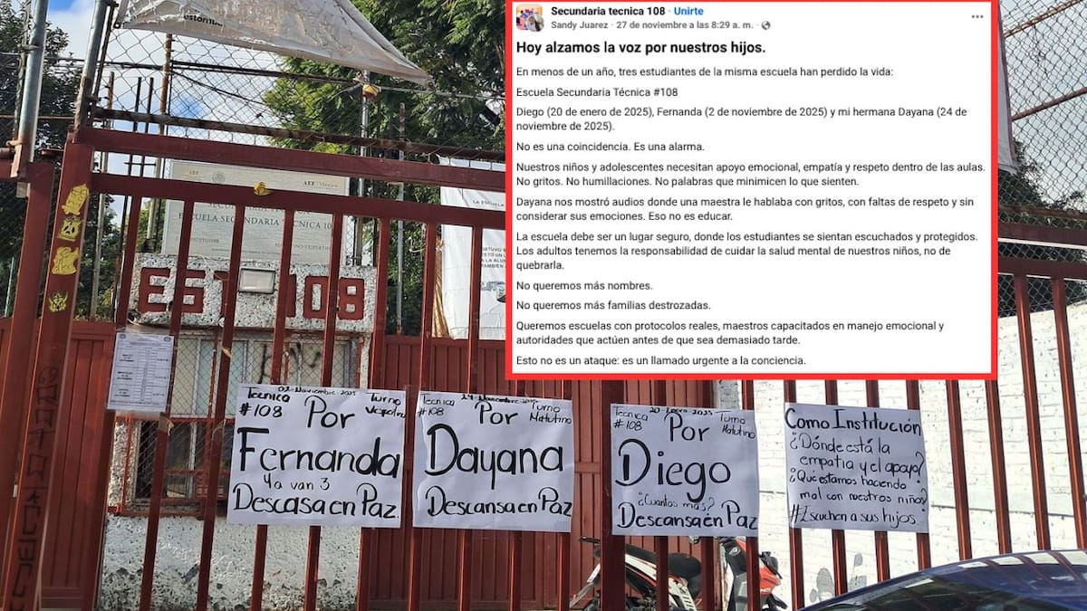 Crisis en Secundaria Técnica 108: Tres suicidios estudiantiles encienden alertas sobre maltrato escolar en Tláhuac