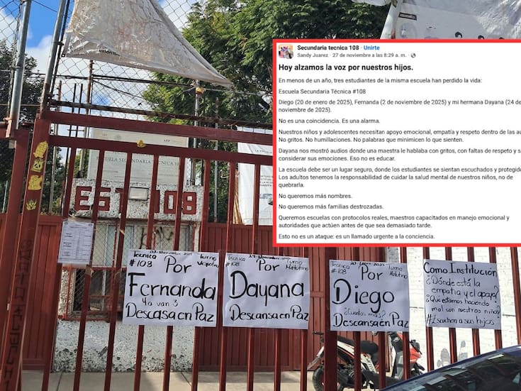 Crisis en Secundaria Técnica 108: Tres suicidios estudiantiles encienden alertas sobre maltrato escolar en Tláhuac
