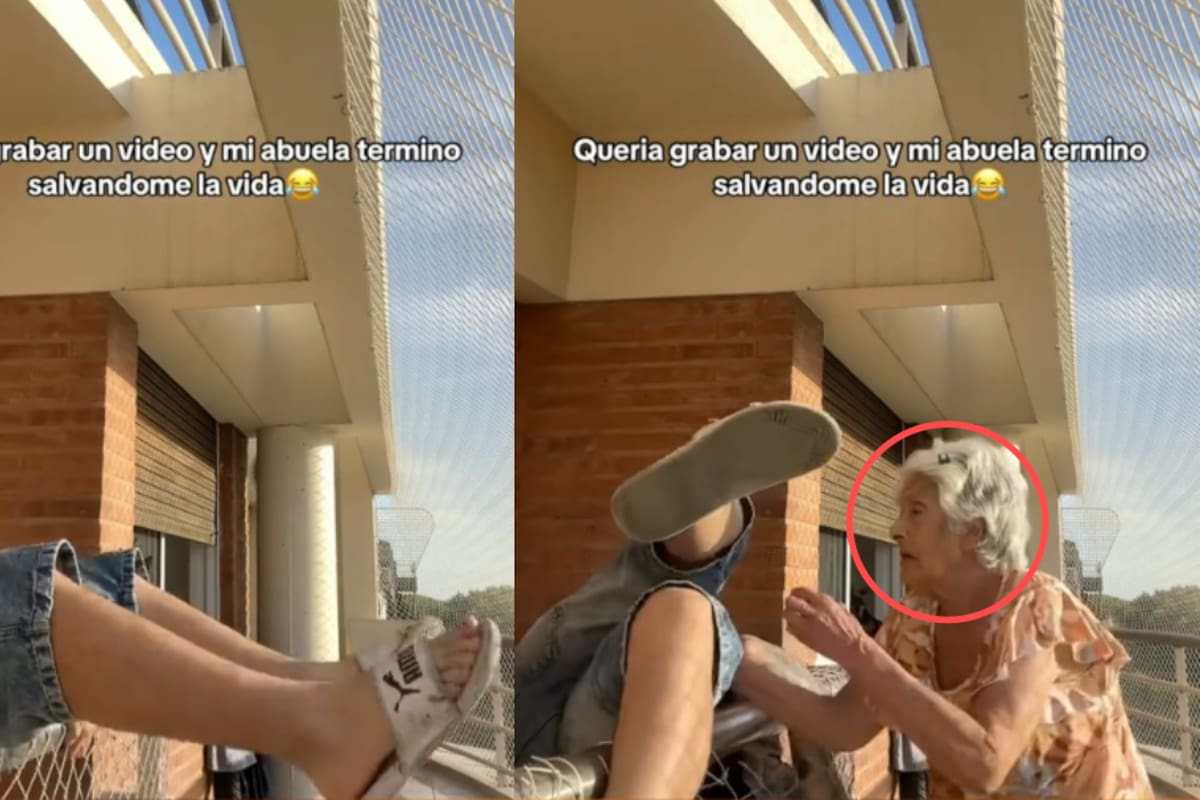 Joven intenta grabar un video desde su balcón, la situación se vuelve riesgosa y su abuela termina salvándolo