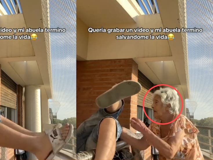 Joven intenta grabar un video desde su balcón, la situación se vuelve riesgosa y su abuela termina salvándolo