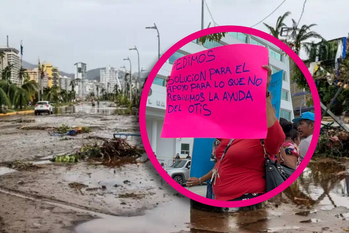 Damnificados por huracán Otis se manifiestan para exigir apoyos federales en Acapulco
