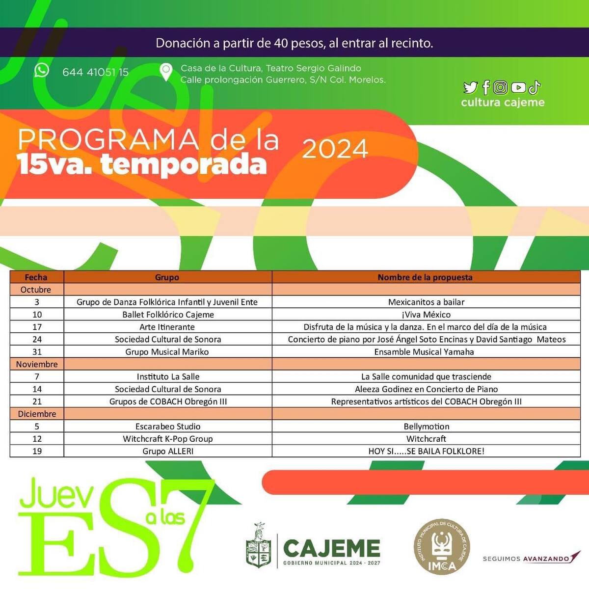 Programa 2024. Foto: Especial