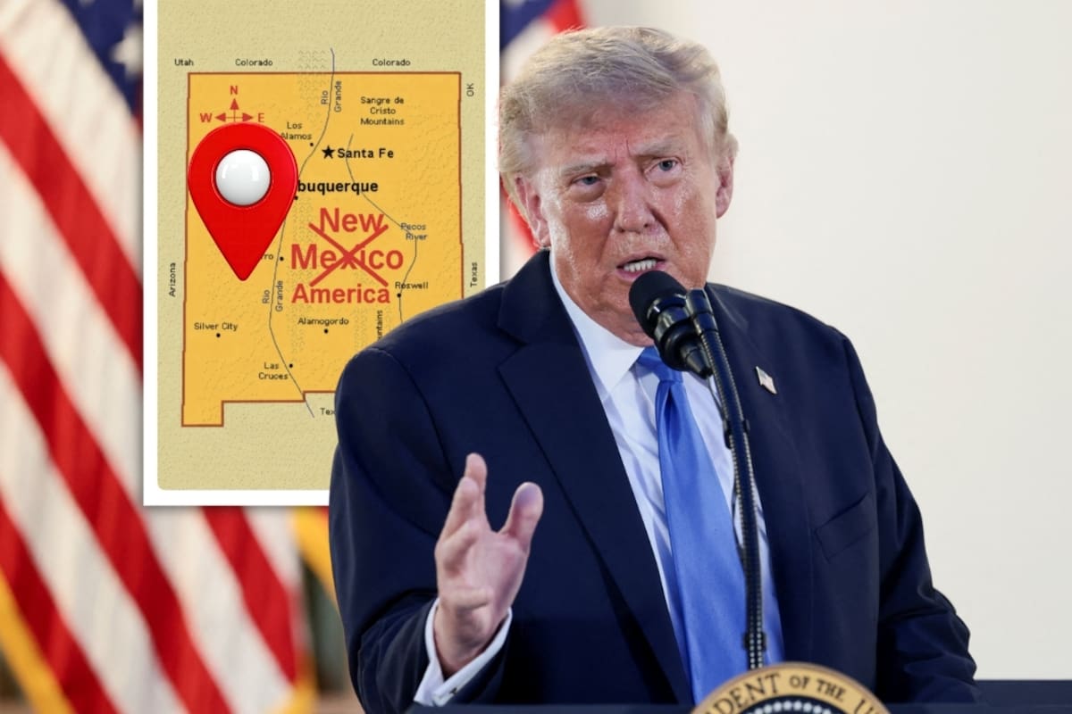 Trump publica un mapa de Nuevo México como “Nueva América”, pero el presidente no puede rebautizar legalmente un estado por decreto