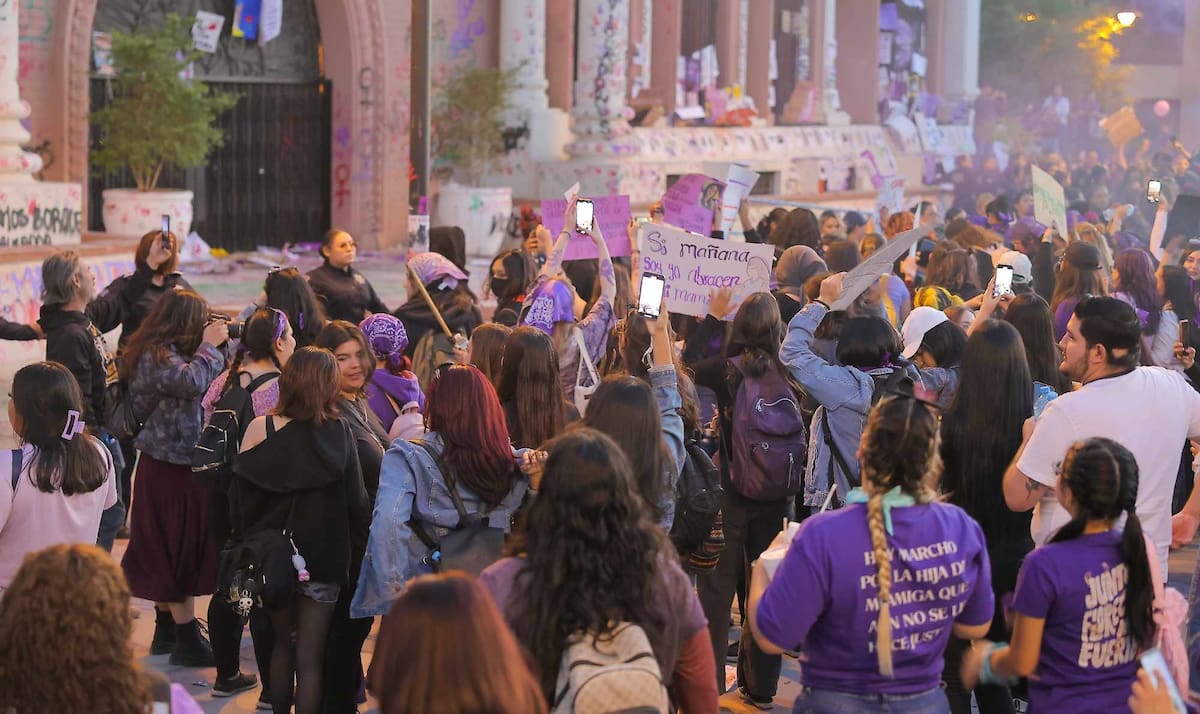 Marcha por el Día de la Mujer en Hermosillo, Sonora, el 8 de marzo del 2025. | Crédito: Eleazar Escobar