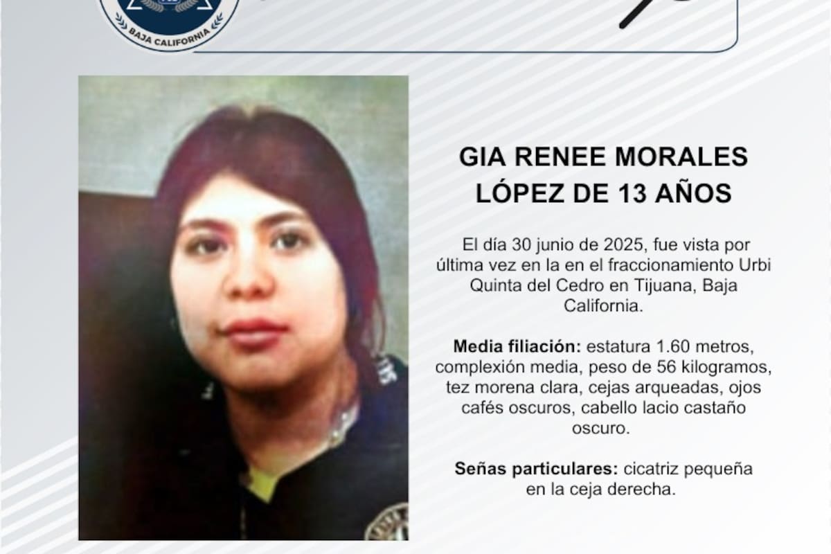 Se busca a Gia Renne Morales López de 13 años