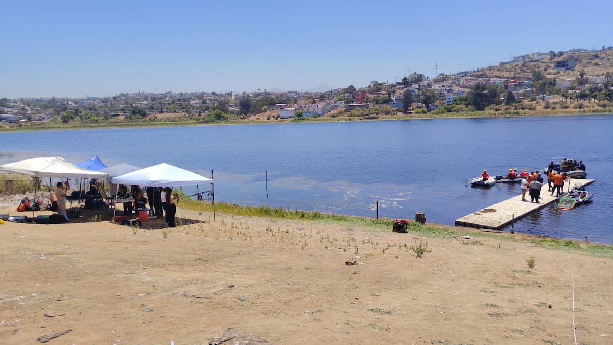 Con el objetivo de localizar posibles restos humanos en el vaso de la presa Emilio López Zamora, el martes 17 de junio se realizó el primer operativo de búsqueda acuática en ese cuerpo de agua de Ensenada. Foto: Cortesía