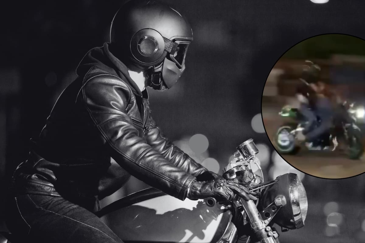 Una joven distraída con su celular fue embestida por una moto a alta velocidad durante una carrera ilegal