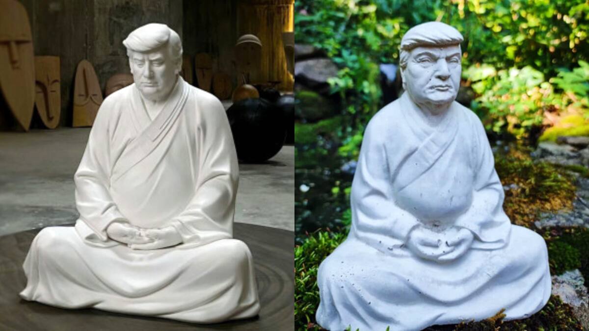 Estatuas a la venta en línea de Trump como Buddha.