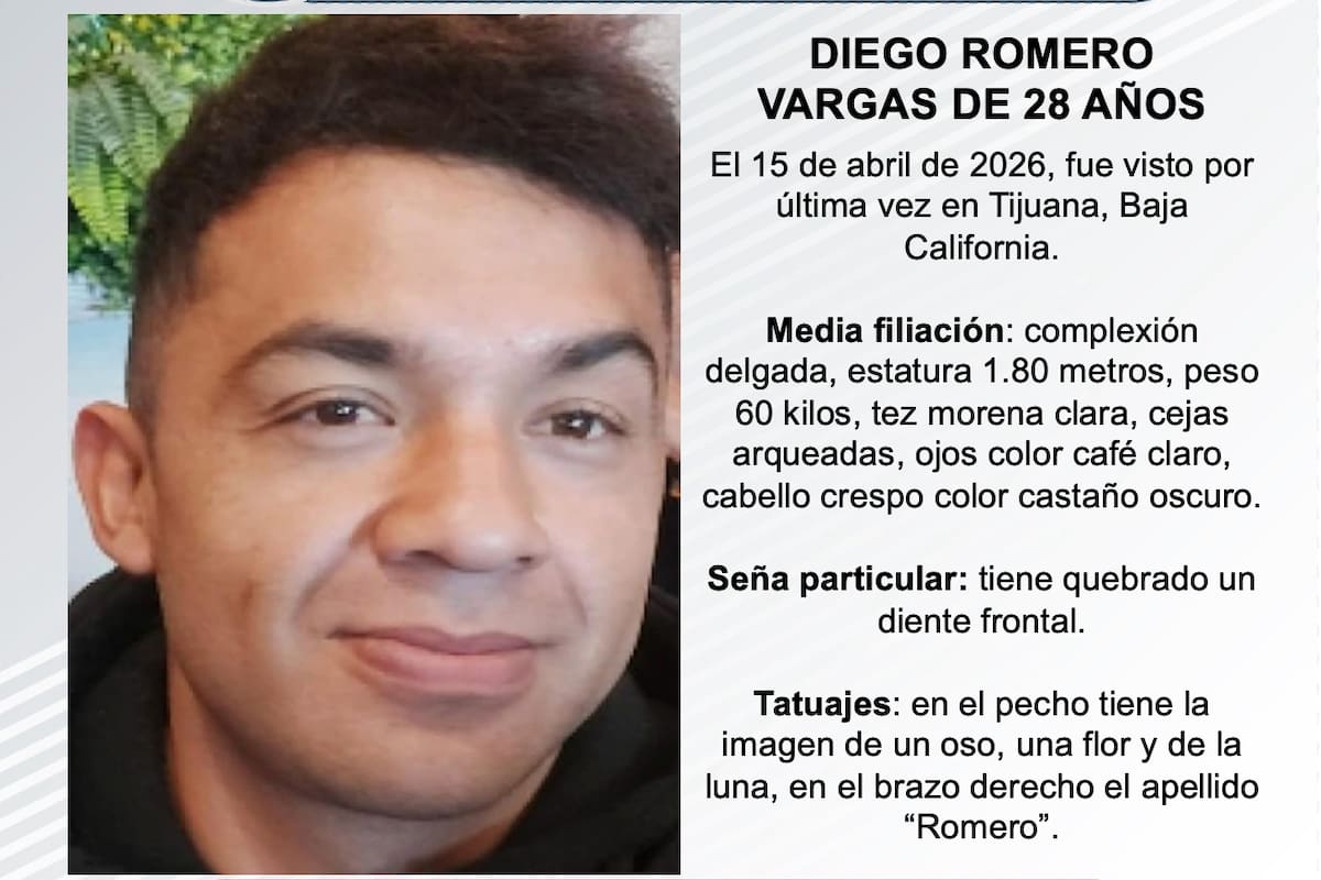 Se busca a Diego Romero Vargas de 28 años