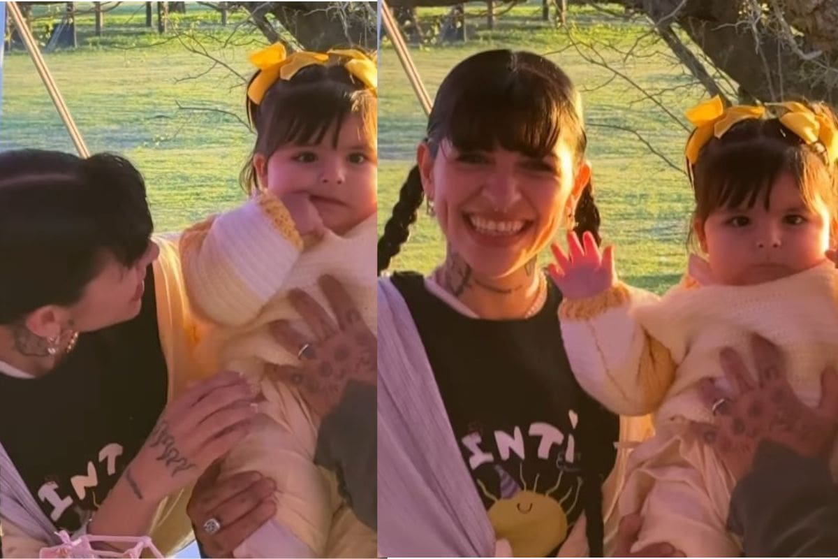 Cazzu cortó a Christian Nodal de su video de cumpleaños de Inti, su hija