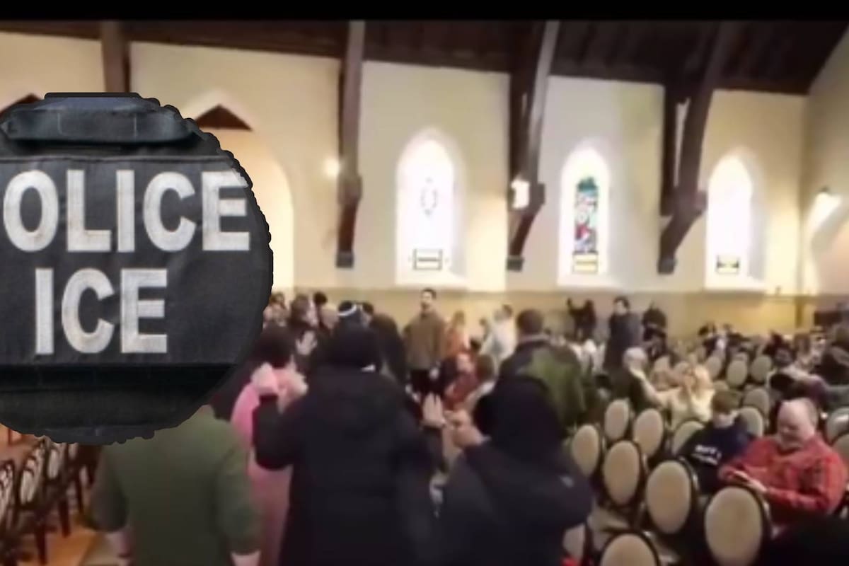 En iglesia donde un funcionario del ICE es pastor, llega protesta anti-ICE durante la ceremonia; departamento de Justicia ya investiga