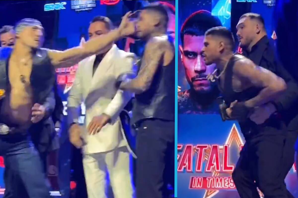 VIDEO: Teófimo López le suelta una cachetada a Arnold Barboza en plena conferencia de prensa