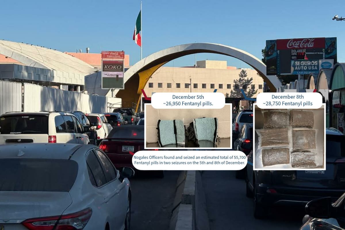 Continúan incautaciones de pastillas de fentanilo en garitas de Nogales
