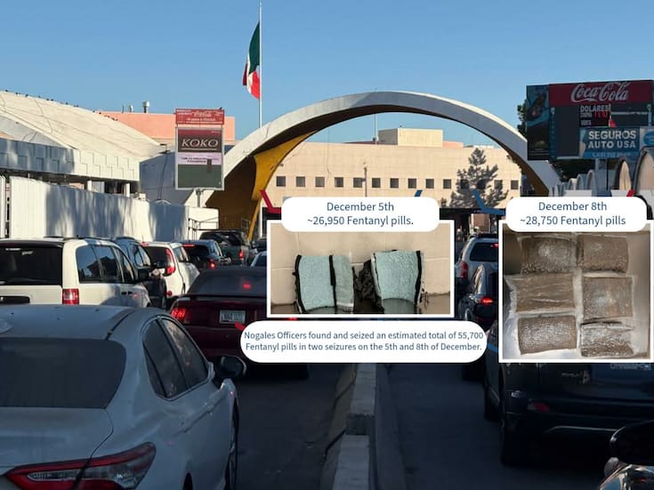 Continúan incautaciones de pastillas de fentanilo en garitas de Nogales