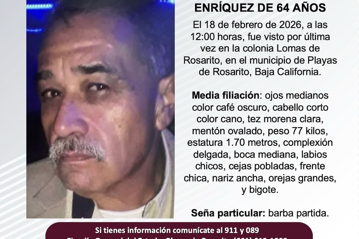 Se busca a Roberto Aguilar Enríquez de 64 años de edad