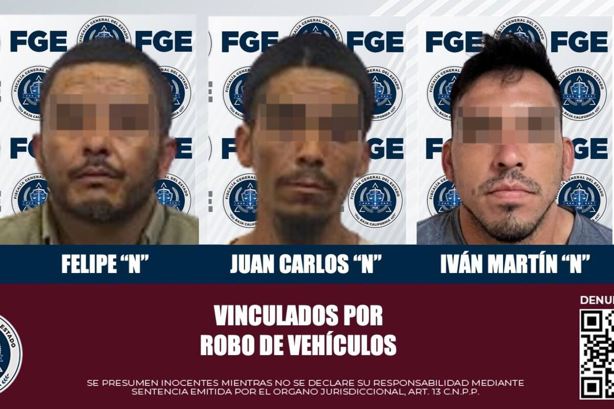 Vinculan a tres hombres por robo de vehículo