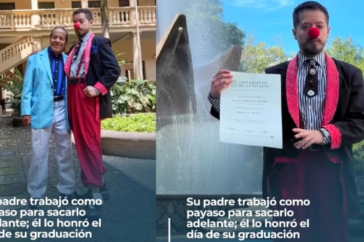 “Su padre trabajaba de payaso y lo sacó adelante”: joven homenajea a su papá en su graduación al vestirse como él