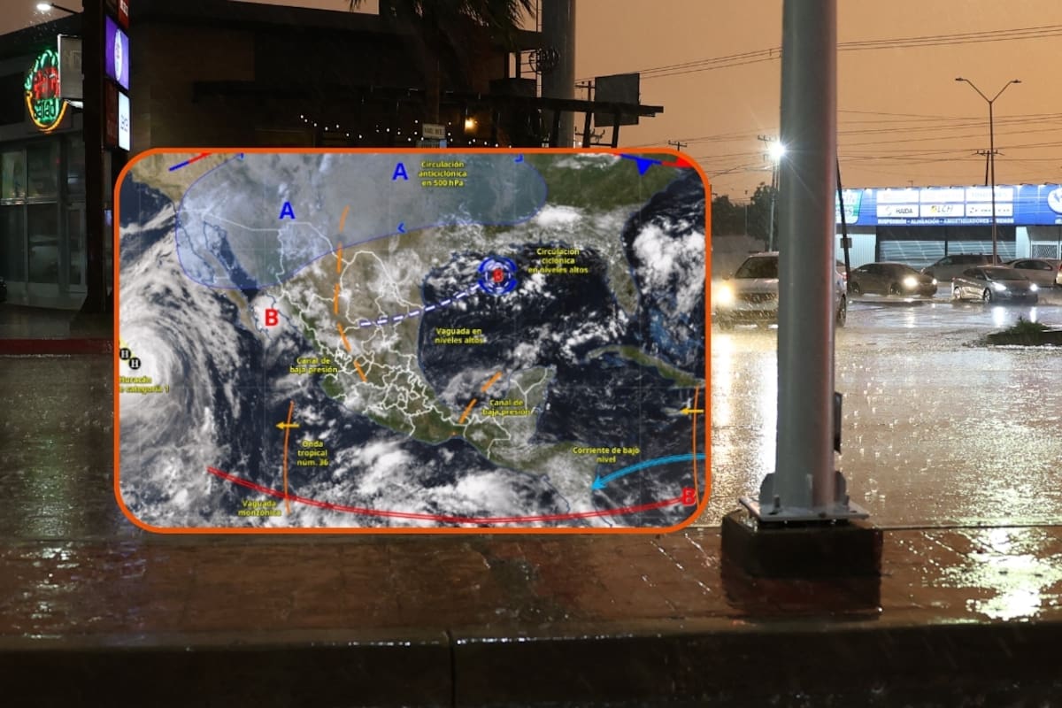 SMN alerta por lluvias de hasta 150 mm en el norte de México para este domingo 6 y lunes 7 de septiembre mientras el monzón y una nueva onda tropical refuerzan las tormentas