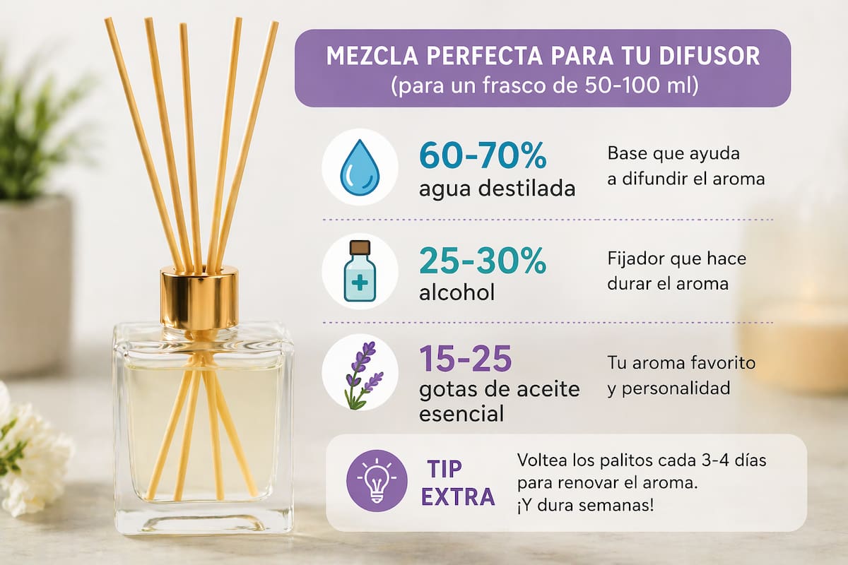 La clave del truco está en la mezcla: agua, alcohol y aceites esenciales en las proporciones correctas.