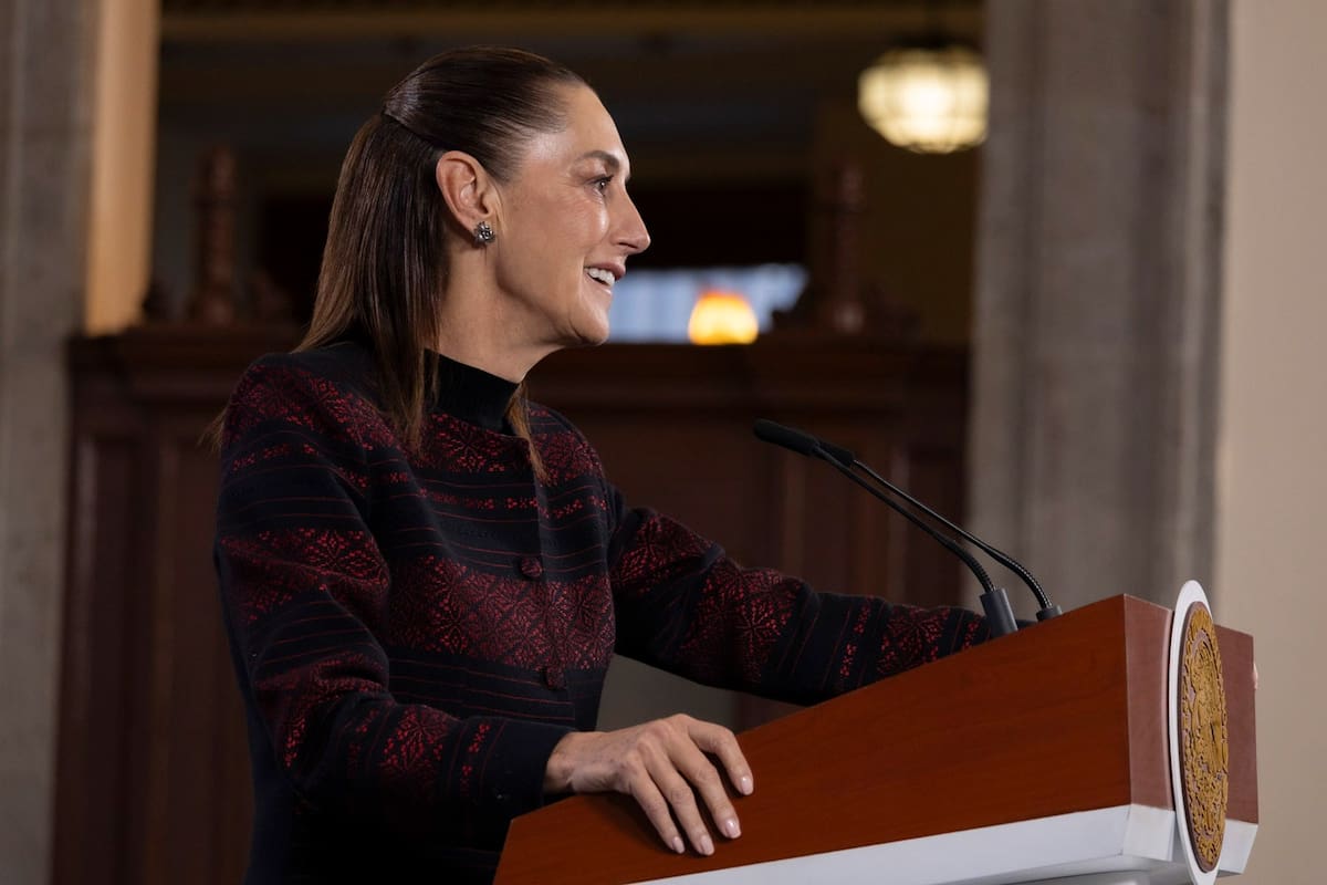 La presidenta Claudia Sheinbaum Pardo en su 'Conferencia del Pueblo' del 17 de diciembre del 2025. | Crédito: Presidencia