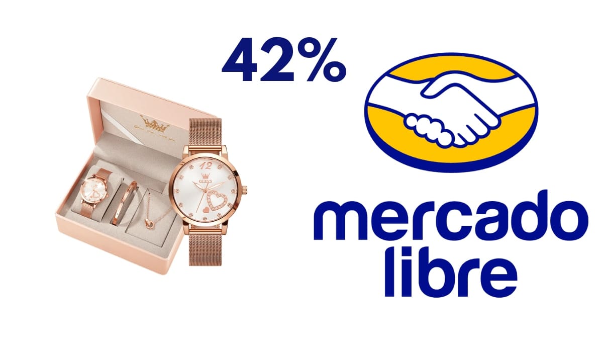 Mercado Libre lanza reloj con caja para regalo y 3 piezas adicionales con 42% de descuento