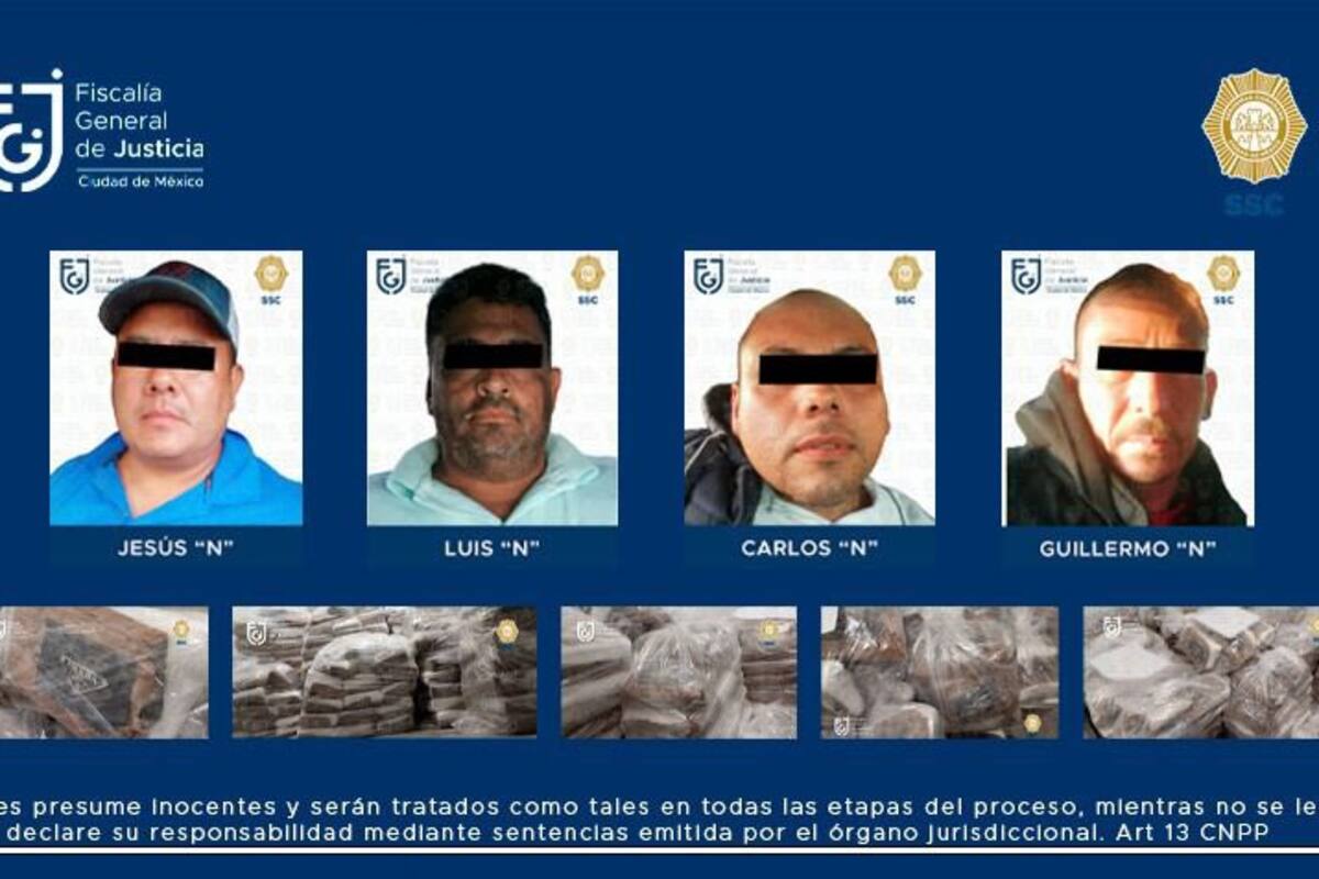 CDMX: Trasladan al Reclusorio Norte a los 4 detenidos tras decomiso de cocaína en Tepito