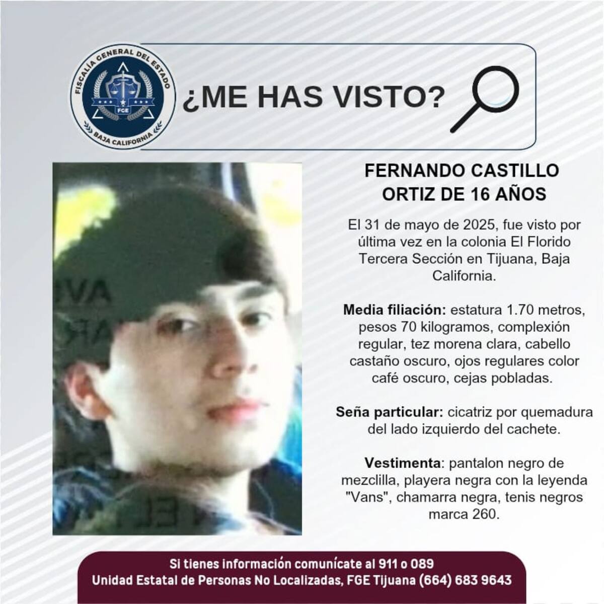 Fernando Castillo Ortiz fue visto por última vez el 31 de mayo de 2025.