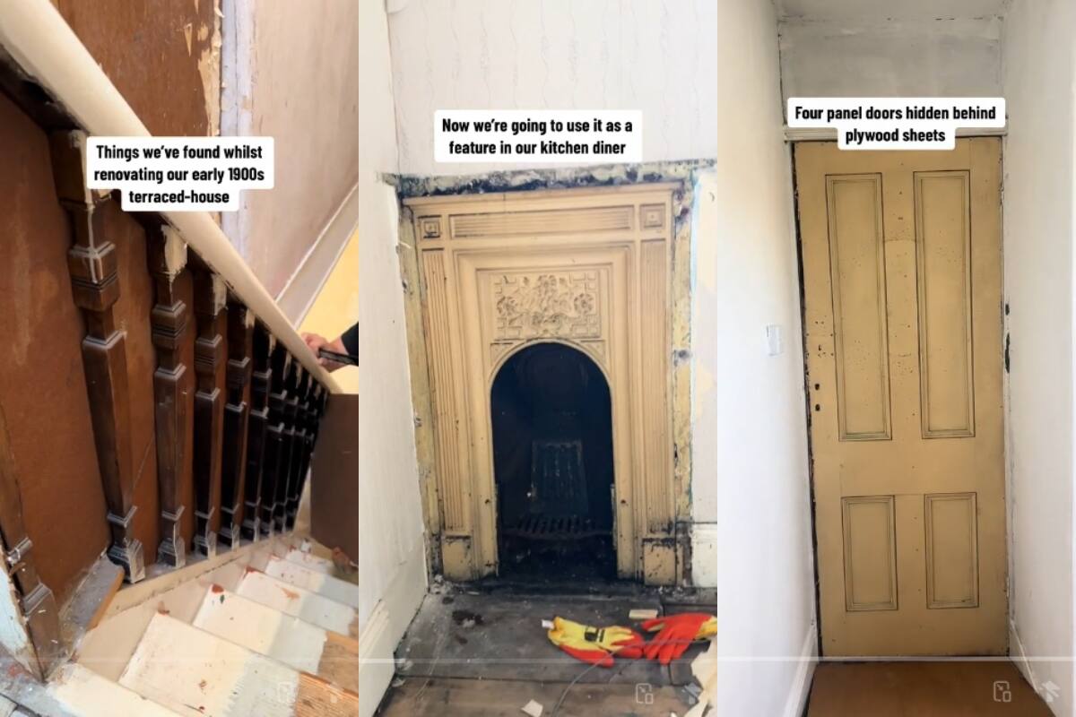 Remodelan casa en Estados Unidos y encuentran detalles victorianos debajo del recubrimiento de madera