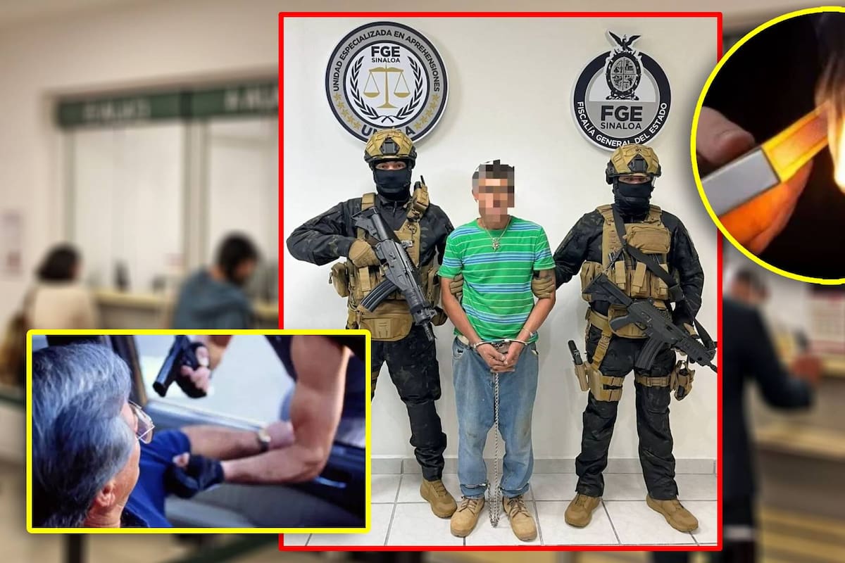 Amenazó a cajera de banco con rociarle gasolina y prenderle fuego durante robo en Culiacán; presunto culpable es detenido