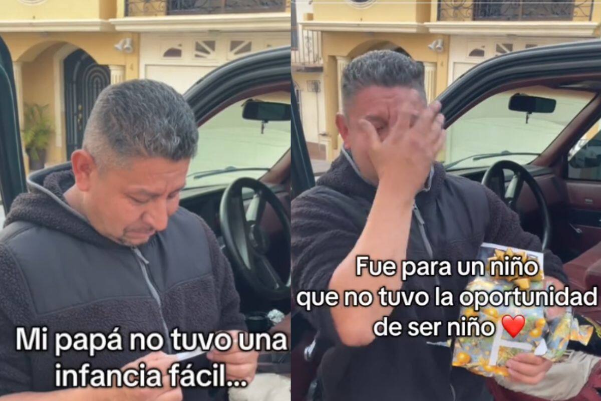 Padre rompe en llanto tras recibir un regalo que siempre quiso de niño