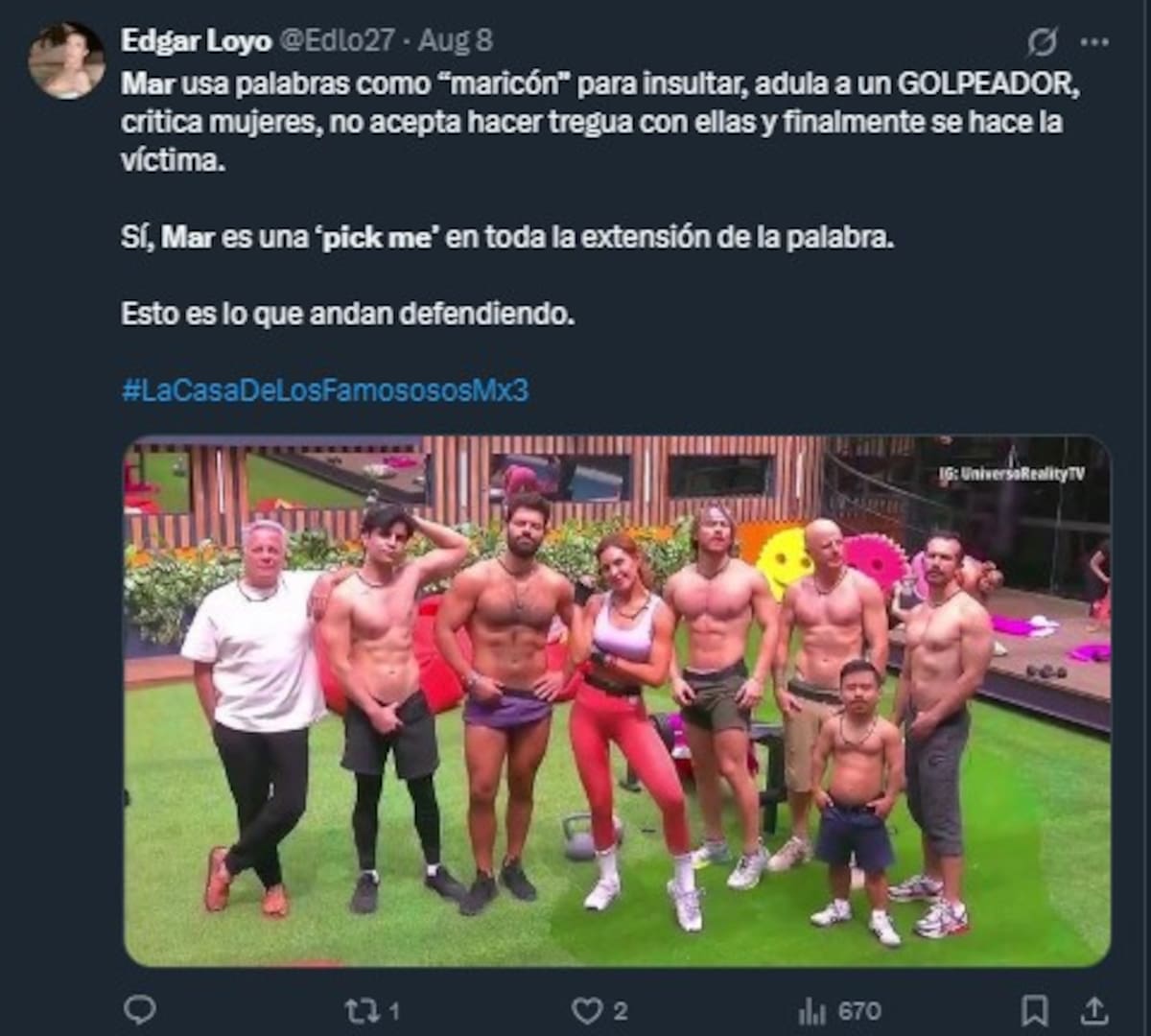 Tachan a Mar Contreras de "Pick-Me Girl" / Cuenta de X: @Eldo27