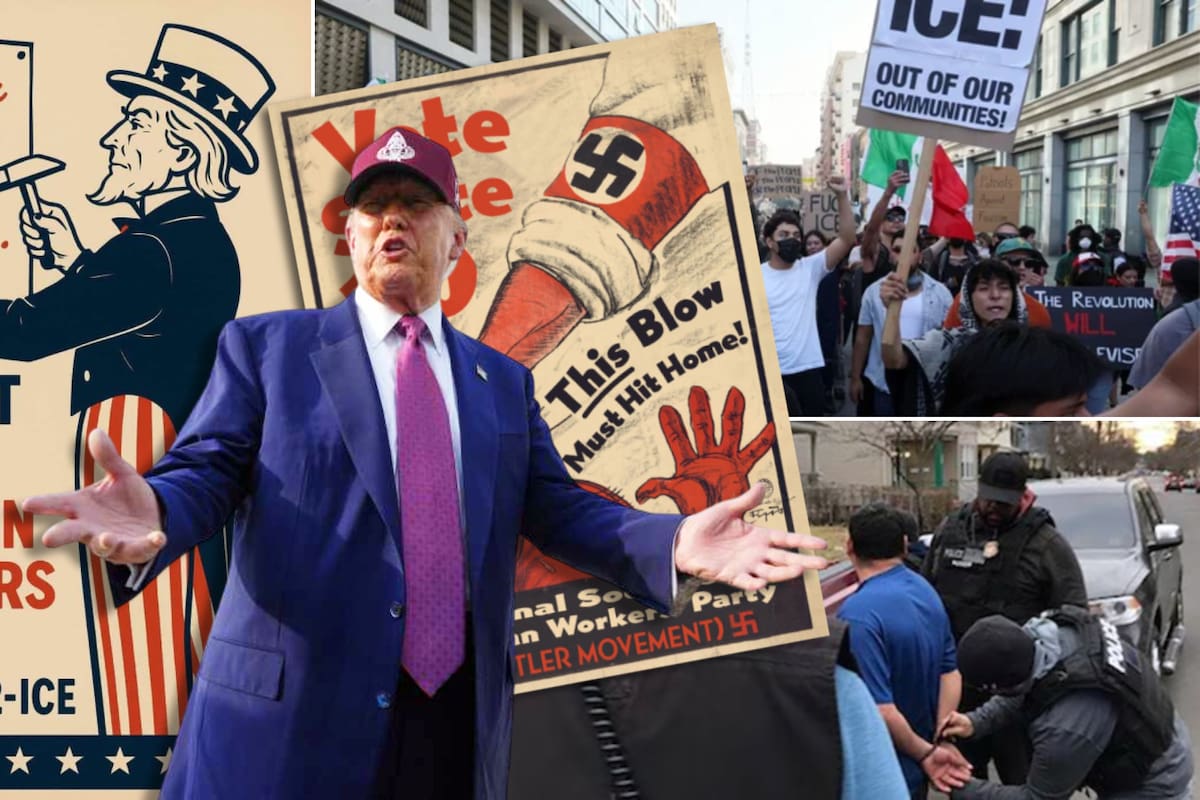 “Denuncia a todos los INVASORES EXTRANJEROS”: La nueva campaña antiinmigrante de Trump que usuarios compararon con la “propaganda Nazi” de la Segunda Guerra Mundial