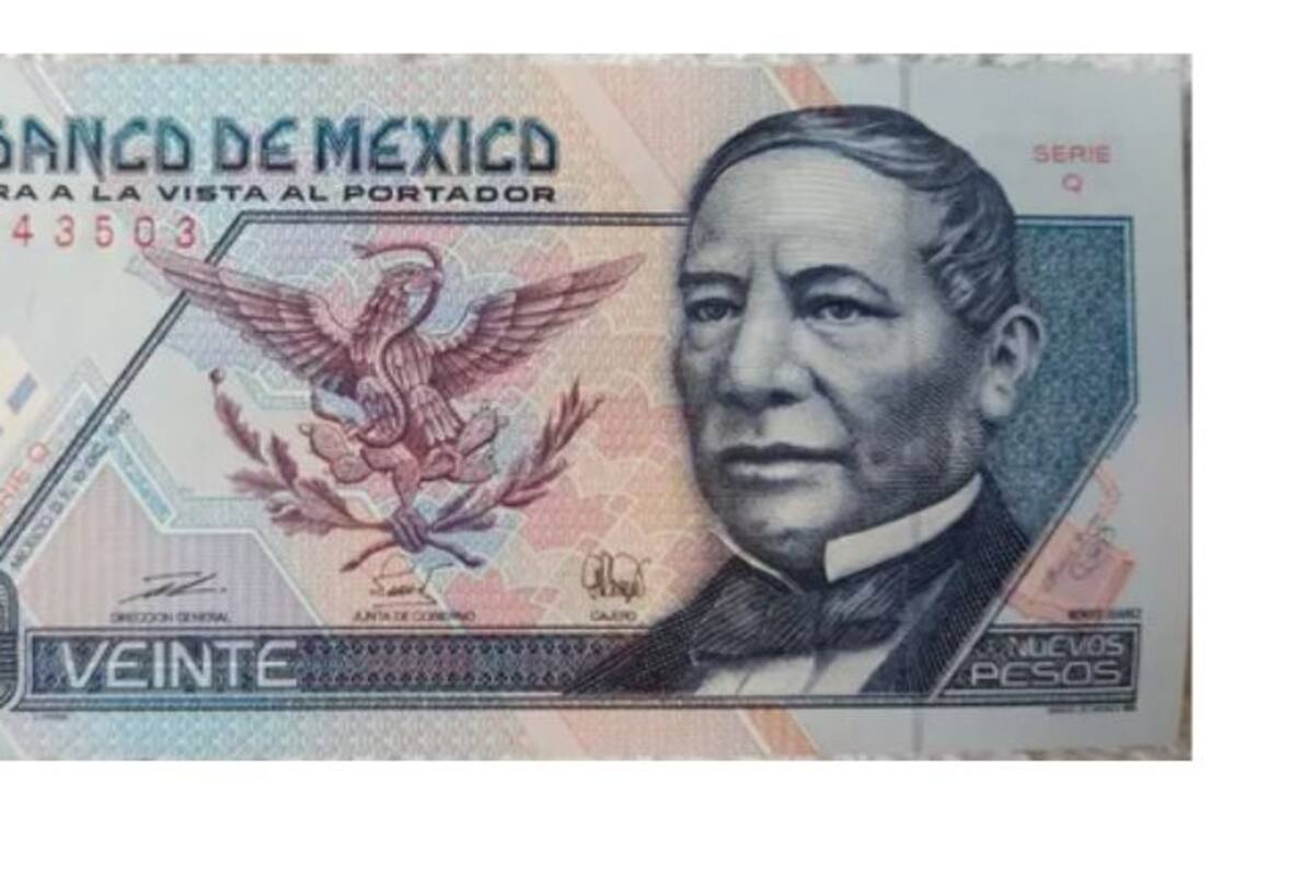 Billete de 20 pesos de Benito Juárez se vende en 75 mil en Mercado Libre