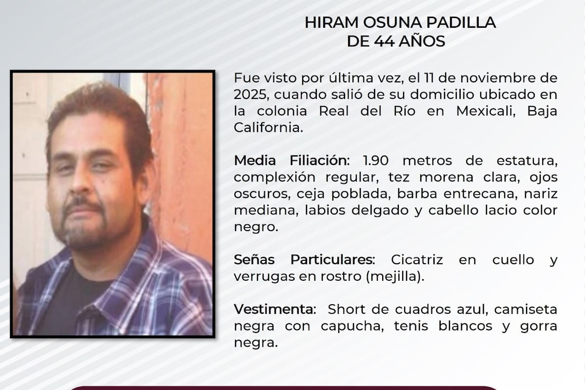 Buscan a Hiram Osuna Padilla; desapareció tras salir de su casa en Real del Río