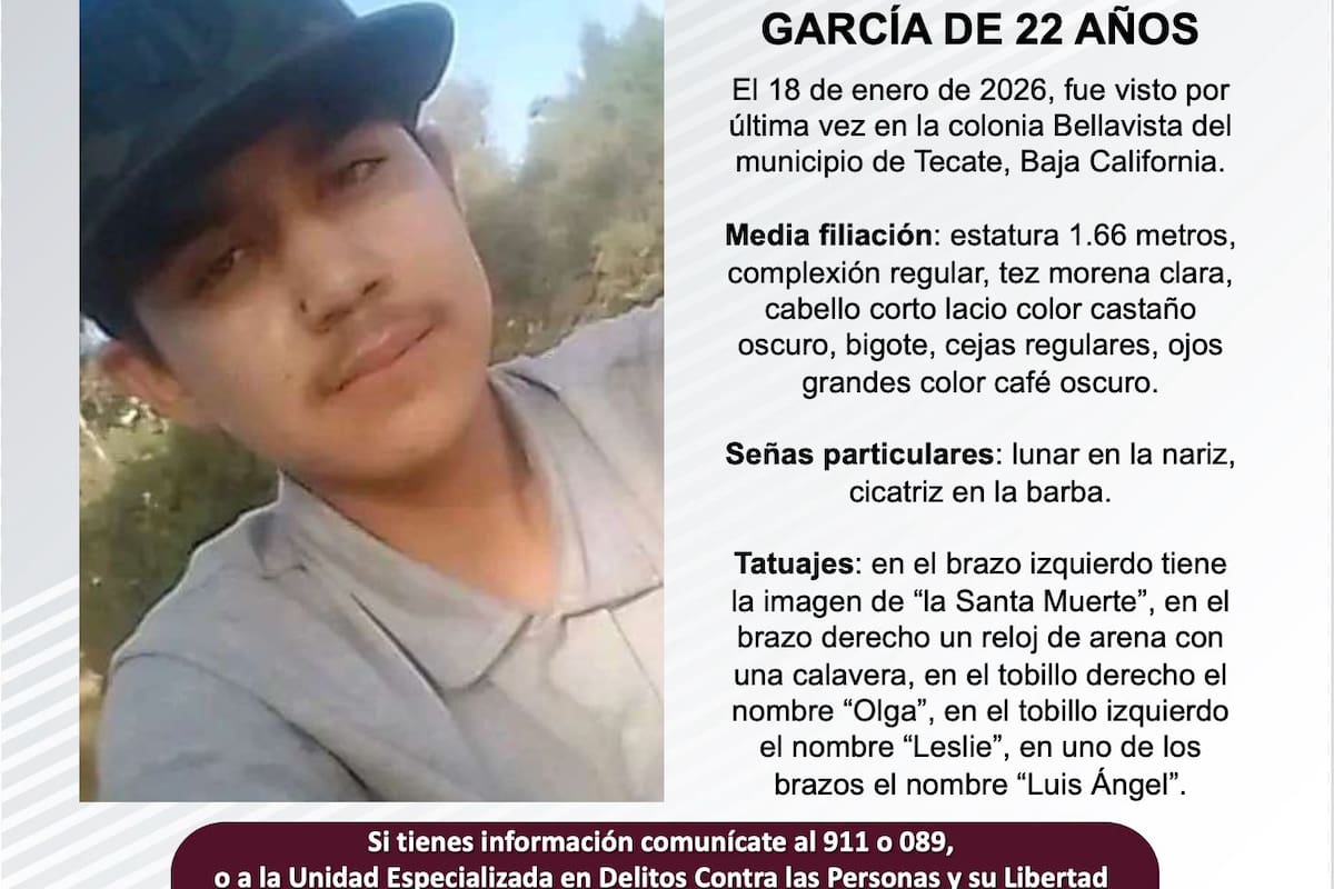 Se busca a Leonel Gutiérrez García de 22 años