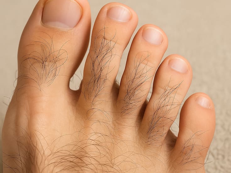 Tener muchos vellos en los dedos de los pies o pocos pueden indicarte si tienes algún problema de salud